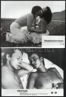 cca 1987 előtti fényképek, szolidan erotikus jelenetek különféle filmekben, 6 db vintage produkciós filmfotó, ezüstzselatinos fotópapíron, 18x24 cm