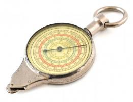 Térképen távolságot mérő műszer 1:100000, 1:80000, 1:40000, 1:20000 méretarányhoz, kopott, h:7,5cm