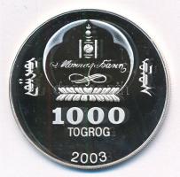 Mongólia 2003. 1000T Ag "Ázsia történelme - Tádzs Mahal" kapszulában (19,12g/0.999/39mm) T...