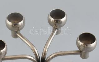 Fördős László (1938- ): Iparművész hatágú gyertyatartó. Fém, jelzett, az Iparművészeti Vállalat sérü...