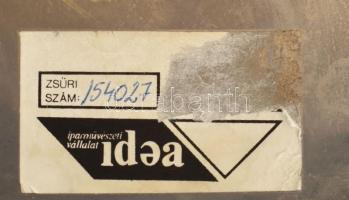 Fördős László (1938- ): Iparművész hatágú gyertyatartó. Fém, jelzett, az Iparművészeti Vállalat sérü...