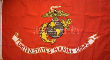 United States Marine Corps (amerikai tengerészgyalogos) zászló, jó állapotban / flag, in good condition, 155x87 cm