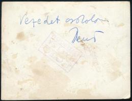Tersánszky Józsi Jenő író aláírt fotója 12x9 cm, kissé koszos