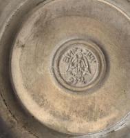 Német ón kancsó, gazdag domborműves díszítéssel (Heidelberg városkép, udvarlási jelenet), jelzett, k...