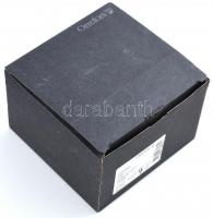 Orrefors svéd üveg kínáló, jelzett, hibátlan, eredeti dobozában, d: 11,5 cm