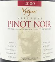 2000 Vylyan Villányi Pinot Noir, 14%, szakszerűen tárolt bontatlan palack száraz vörösbor, 0,75l