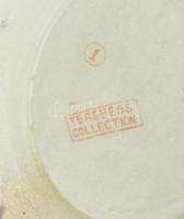 Terebess kerámia kínálótál, asztalközép kézzel festett jelzett hibátlan 32x 23 cm