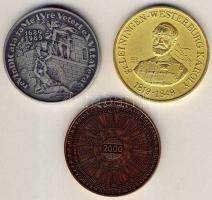 3db klf emlékérem 1989. "Szigetvár-Zrínyi" ffém T:1 + 1994. "MÉE-Aradi vértanúk emlék...