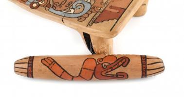 Dél-amerikai kerámia népi dohány vagy és nyújtó állvány repedéssel 32cm