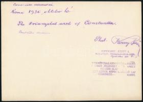 1930 Róma, Constantinus császár diadalíve, Kerny István (1879-1963) budapesti fotóművész hagyatékábó...
