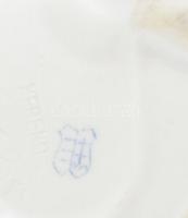 Herendi virág mintás, levél alakú cukortartó, jelzett, kopott, 13x10cm