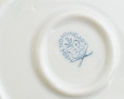 Herendi purpur Apponyi tál, kézzel festett, jelzett, kopásnyomokkal, d:16cm