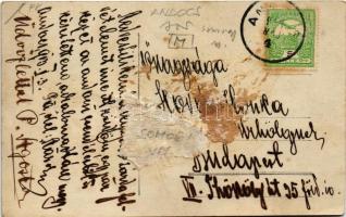 1913 Andocs, Szt. Ferenc rendi zárda. photo (ragasztónyom / gluemark)