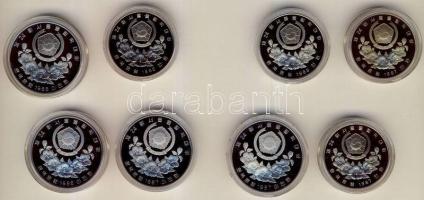 Dél-Korea 1986-88. 1000W (4x), 2000W (4x) "Olimpia" szettben, mind klf motívummal T:PP Eredeti díszdobozban, tanúsítvánnyal!