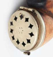 Tajtékpipa áttört ezüst szerelékkel jelzés nélkül hibátlan 15 cm