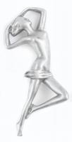 Art deco táncos figura, fém, a lába sérült, m: 19 cm
