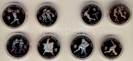 Dél-Korea 1986-88. 1000W (4x), 2000W (4x) "Olimpia" szettben, mind klf motívummal T:PP Ere...