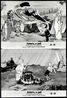 1967 ,,Asterix, a gall című francia rajzfilm jelenetei, 9 db vintage produkciós filmfotó, ezüstzselatinos fotópapíron, 18x24 cm