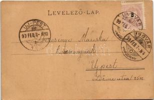 1899 (Vorläufer) Ungvár, Uzshorod, Uzhhorod, Uzhorod; Görögkatolikus templom, látkép, híd / Greek Ca...