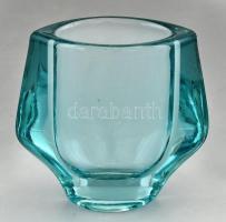 Muránói design kis üvegváza, anyagában színezett, jelzés nélkül, m: 8,5 cm