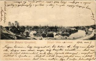 1903 Diósgyőr (Miskolc), látkép a várrommal. Lövy József Fia (László Adolf) kiadása (EK)