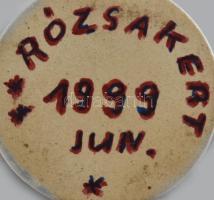 2 db mini steinzeug sörös korsó, ón fedővel, jelzés nélkül, kopásnyomokkal, m: 8 cm