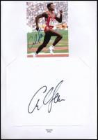 Carl Lewis (1961-) amerikai atléta aláírása papírlapon