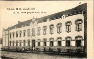 1910 Hódmezővásárhely, M. kir. állami polgári leányiskola. Posztós Pál kiadása (EB)