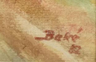 Bakó jelzéssel: Táj. Akvarell, papír, 23x29 cm, üvegezett fakeretben