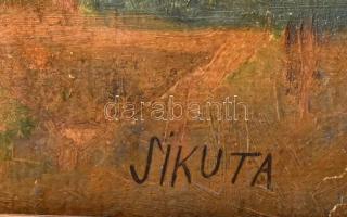 Sikuta jelzéssel: Virágcsendélet. Olaj, karton, sarkaiban kissé sérült. 42x32 cm. Dekoratív, kissé k...