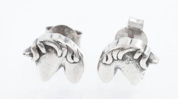 Ezüst(Ag) unikornisos fülbevalópár, Pandora jelzéssel, h: 1,2 cm, nettó: 2 g