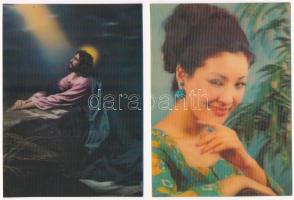 4 db MODERN 3D dimenziós motívum képeslap / 4 modern dimensional (3D) motive postcards