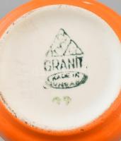 Gránit retro. pöttyös kávés készlet 4 személyes + 1 db. Kézzel festett, jelzett, kopásokkal