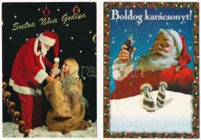 17 db MODERN motívum képeslap: Mikulás / 17 modern motive postcards: Saint Nicholas