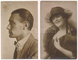 4 db RÉGI magyar színész képeslap + 10 db modern kis alakú lap / 4 pre-1945 Hungarian actors and act...