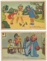 2 db MODERN gyermek motívum képeslap Toby Vos szignóval / 2 modern children art motive postcards signed by Tobi Vos