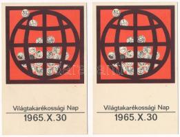 1965 Világtakarékossági Nap - 2 modern képeslap