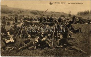 1918 Armée Belge. Le drapeau au bivouac / WWI Belgian military camp (EK)