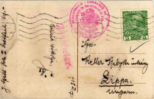 1915 Die ersten französischen Gefangenen in Frankfurt / WWI German military art postcard, French POW...