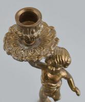 Gyertyatartó bronz kisfiú figura. 25 cm