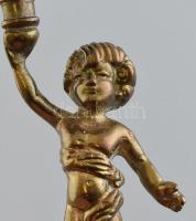 Gyertyatartó bronz kisfiú figura. 25 cm