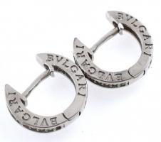 Ezüst(Ag) íves fülbevalópár Bulgari jelzéssel, d: 1,5 cm, bruttó: 2,6 g