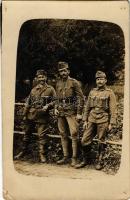 1917 Osztrák-magyar katonák / WWI Austro-Hungarian K.u.K. military, soldiers. photo (lyukak / pinholes)