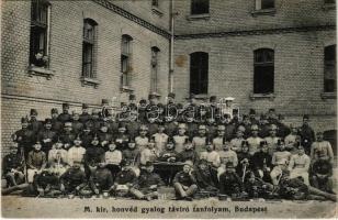 1911/1912 Budapest, M. kir. honvéd gyalog távíró tanfolyam csoportképe. Schäffer Ármin 332. / Hungarian military telegraph cadets (EK)