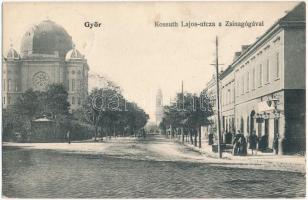 1906 Győr, Kossuth Lajos utca, Zsinagóga, üzletek