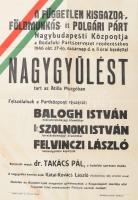 1946 Fkgp Kisgazda párt gyűlés plakát 30x40 cm