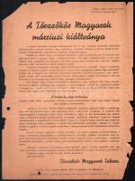 1940 Törzsökös Magyarok márciusi kiáltványa. Sérülésekkel. 23x32 cm