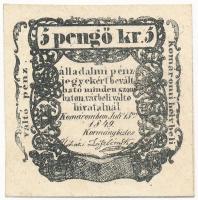 Komárom 1849. 5kr 3mm-es betűk T:II Hungary / Komárom 1849. 5 Kreuzer 3mm wide letters C:XF Adamo KOM-3.1.1