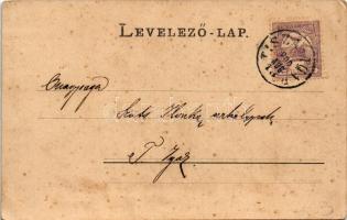 1900 Debrecen, Piac utca, Debreczeni Helyi Vasút Rt. (DHV) kisvasútjával, városi vasút, vonat, Rohne...