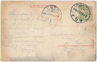 1908 Budapest VI. Fővárosi Orpheum Kávéház biliárdterme, belső (fl)